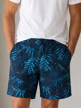 All in Motion Men’s Blue Tropical Performance Shorts Size Medium